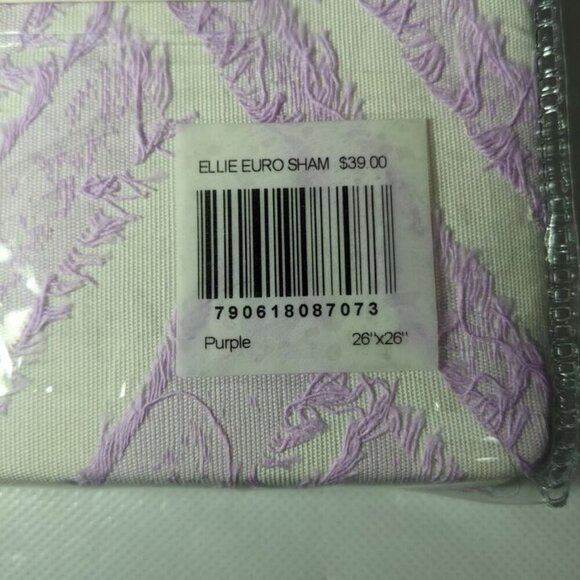 NEW- Simply Home by Royal Heritage Home Ellie Euro Sham (26"x26") Cotton Purple - Picture 3 of 6